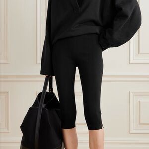 Toteme Black Cropped Crepe Slim Leg Pants Capris Leggings